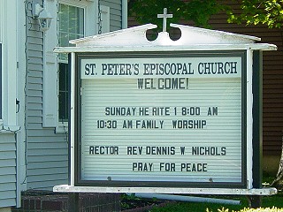 Current welcome sign at St. Peters Episcopal Church in Clarksboro NJ