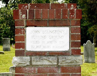Commemorative marker to John Eglington in Eglington Cemetery, Clarksboro NJ