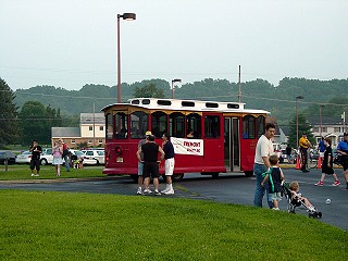 Trolleys provided transporation from sites throughout town