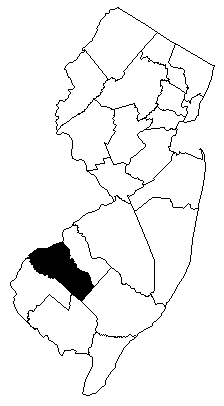 NJ Map with Gloucester County darkened